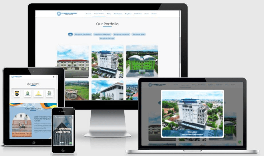 Website PT. Bhinneka Citra Prima - bcpkontraktor.com